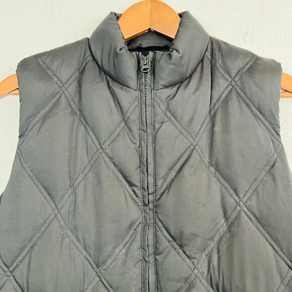 Gap Quilted Goose Down Puffer Vest Black Sleeveless - S - Picture 3 of 4